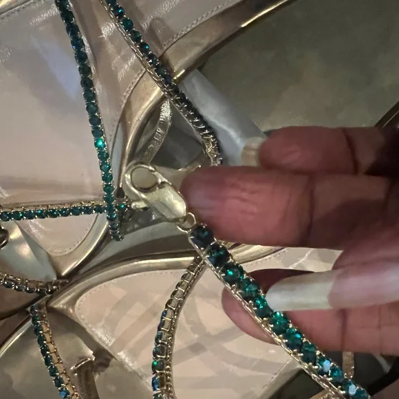 Gianvito Rossi Emerald Gemstone Strappy Sandal - Picture 7 of 8